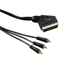 Hama video kabel SCART vidlice - 3 cinch vidlice AV, IN/OUT, 1,5m
