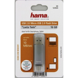 Hama flashPen "Laeta Twin" 16 GB 10 MB/s, šedá