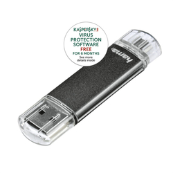 Hama flashPen "Leata Twin" 64 GB 10 MB/s USB 2.0, šedá