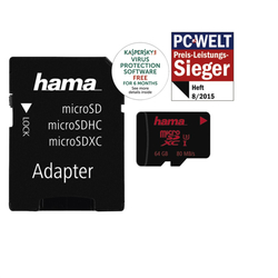 Hama microSDXC 64 GB UHS Speed Class 3 UHS-I 80 MB/s + adpatér