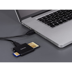 Hama Multi čtečka karet USB 3.0, SD/microSD/CF, černá