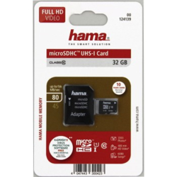 Hama microSDHC 32 GB Class 10 UHS-I 80 MB/s + Adapter/Mobile