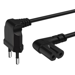 Hama síťový napájecí kabel, 2pólové vidlice kolmé, 5 m