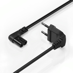 Hama síťový napájecí kabel, 2pólové vidlice kolmé, 5 m