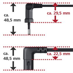 Hama síťový napájecí kabel, 2pólové vidlice kolmé, 5 m