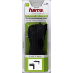 Hama síťový napájecí kabel, 2pólové vidlice kolmé, 5 m