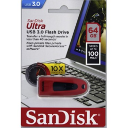 SanDisk Ultra USB 3.0 64 GB červená
