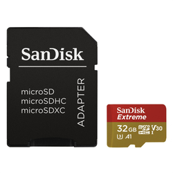 SanDisk Extreme micro SDHC 32 GB 100 MB/s A1 Class 10 UHS-I V30,adapter,akční kamery NÁHR.ZA 173360