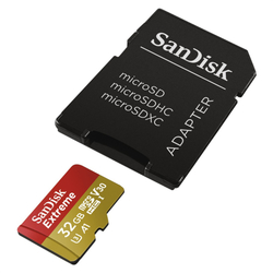 SanDisk Extreme micro SDHC 32 GB 100 MB/s A1 Class 10 UHS-I V30,adapter,akční kamery NÁHR.ZA 173360
