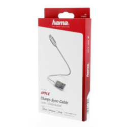 Hama MFI USB nabíjecí/datový kabel pro Apple, Lightning vidlice, 0,2 m, bílý