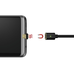Hama micro USB kabel Magnetic, A vidlice - micro B vidlice magnetická, 1 m