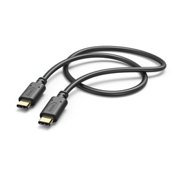 Hama kabel USB-C 2.0 typ C vidlice - C vidlice, 1 m, černá