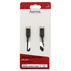 Hama kabel USB-C 2.0 typ C vidlice - C vidlice, 1 m, černá
