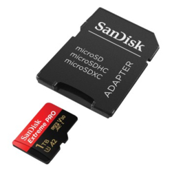 SanDisk Extreme Pro microSDXC 1 TB 170 MB/s A2 C10 V30 UHS-I U3, adaptér