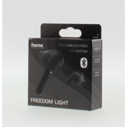 Hama Bluetooth sluchátka Freedom Light, pecky, nabíjecí pouzdro, černá