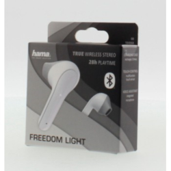 Hama Bluetooth sluchátka Freedom Light, pecky, nabíjecí pouzdro, bílá