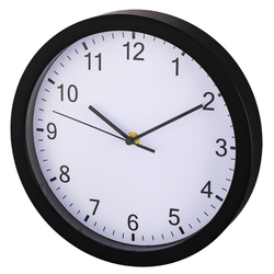 Hama Pure, nástěnné hodiny, průměr 25 cm, tichý chod, černé