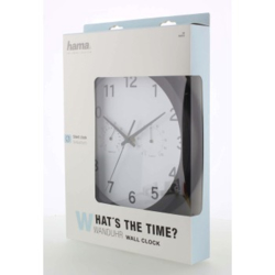 Hama Pure Plus, nástěnné hodiny s teploměrem/ vlhkoměrem, 25 cm, tichý chod