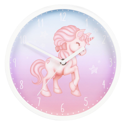 Hama Magical Unicorn, dětské nástěnné hodiny, průměr 25 cm, tichý chod