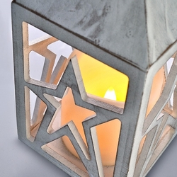 Dřevěná lucerna s LED svíčkou, 3x AAA