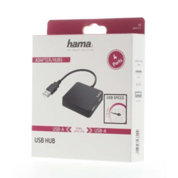Hama USB 2.0 hub, 1: 4, černý