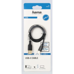 Hama USB-C 2.0 kabel typ A-C 0,75 m, Flexi-Slim, černý