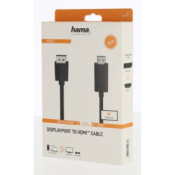 Hama kabel DisplayPort na HDMI, 1,5 m, UHD/4K