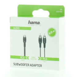 Hama redukce cinch zásuvka – 2 cinch vidlice (subwoofer adaptér)