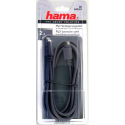 Hama prodlužovací kabel PS/2, mini-DIN 6pin, 2m, šedý