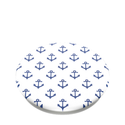 PopSockets PopGrip Gen.2, Anchors Away White, modré kotvičky na bílém podkladu
