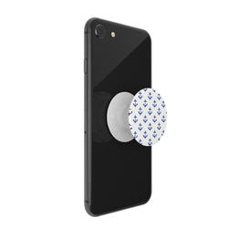 PopSockets PopGrip Gen.2, Anchors Away White, modré kotvičky na bílém podkladu