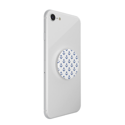 PopSockets PopGrip Gen.2, Anchors Away White, modré kotvičky na bílém podkladu
