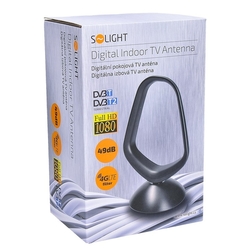 Solight digitální pokojová anténa, UHF, 49dB, LTE/4G filtr, černá