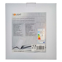 Solight LED mini panel, podhledový, 18W, 1530lm, 3000K, tenký, čtvercový, bílý