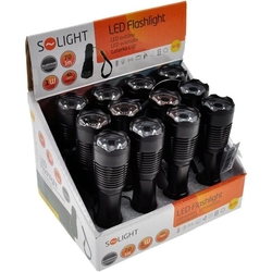 Solight kovová svítilna malá, 1W LED, černá, 1x AA