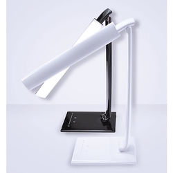 Solight LED stolní lampička stmívatelná, 12W, volba teploty světla, USB, bílý lesk