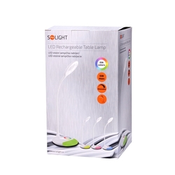 Solight LED stolní lampička nabíjecí, 5W, RGB podsvícení, stmívatelná, USB napájení