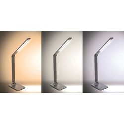 Solight LED stmívatelná lampička s bezdrátovým nabíjením, změna chromatičnosti, šedá