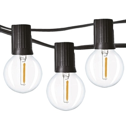 Solight LED venkovní řetěz s žárovkami, 25 žárovek, 15m+5m, 19W, teplá bílá