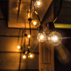 Solight LED venkovní řetěz s žárovkami, 25 žárovek, 15m+5m, 19W, teplá bílá