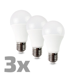 ECOLUX  LED žárovka 3-pack, klasický tvar, 10W, E27, 3000K, 270°, 810lm, 3ks v balení