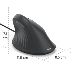 Hama vertikální ergonomická kabelová myš ECM-500R, pro praváky, černá