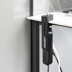 Solight 3z + USB A+C blok zásuvek na stůl, 2m, černý, USB 20W PD