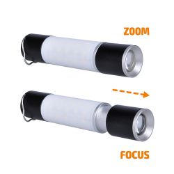 Solight LED ruční nabíjecí svítilna s kampingovou lucernou, 250lm, Li-Ion, power bank, USB