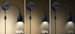 Solight LED nástěnná lampička, stmívatelná, 4W, 280lm, 3000K, černá