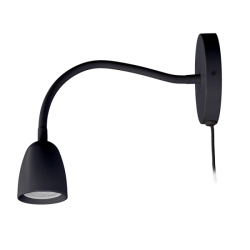 Solight LED nástěnná lampička, stmívatelná, 4W, 280lm, 3000K, černá