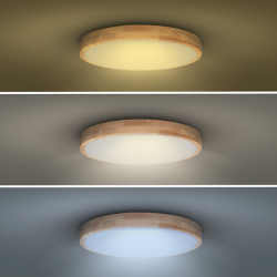 Solight LED osvětlení s dálkový ovladačem Solid Oak, 60W, 4200lm, 51cm, změna chromatičnosti, stmívatelné