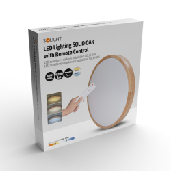 Solight LED osvětlení s dálkový ovladačem Solid Oak, 60W, 4200lm, 51cm, změna chromatičnosti, stmívatelné