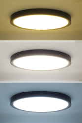 Solight LED osvětlení s dálkovým ovladačem Estela Black, 36W, 2700lm, 30cm, změna chromatičnosti, stmívatelné