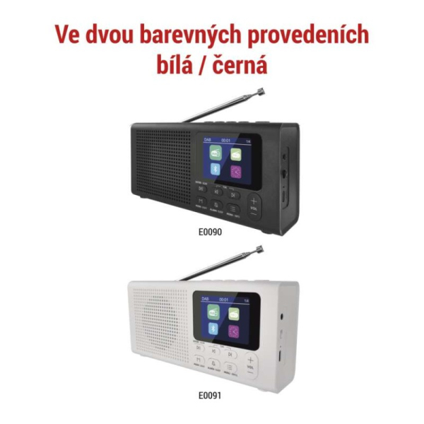 Přenosné rádio s Bluetooth, MP3, DAB / DAB+ / FM, černé